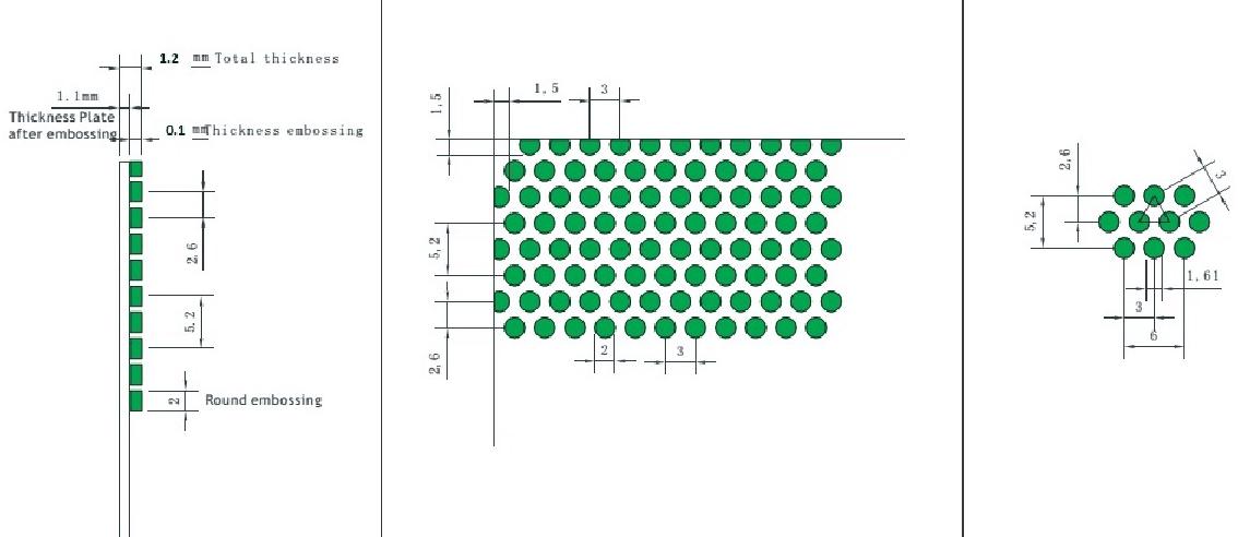 Dot embossed aluminum sheet drawing